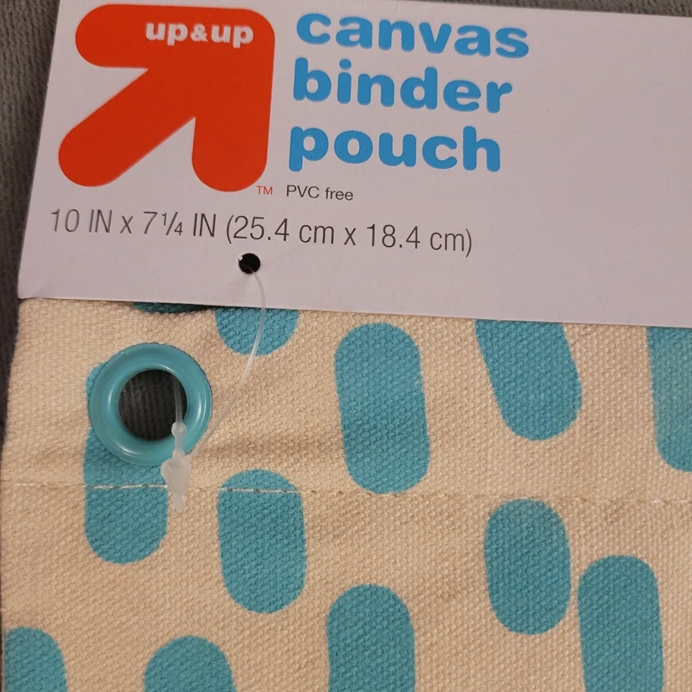 2 Set Up&Up, Blue and Cream Canvas Pouch Set